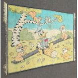 A vintage nursery rug with colourful pattern of Disney Don