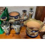 A quantity of Doulton Lambeth pottery including a