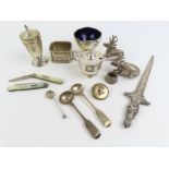 A collection of miscellaneous silver items includi