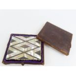 A Victorian mother of pearl and silver metal card