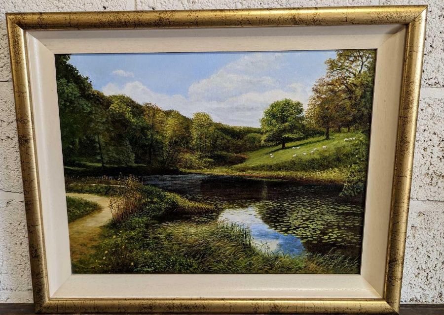 Peter Snell – Stourhead Garden, oil on canvas signed an