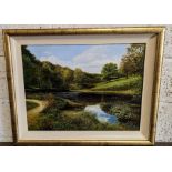 Peter Snell – Stourhead Garden, oil on canvas signed an