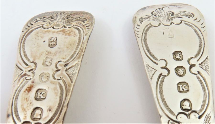 A pair of later decorated berry spoons, Old Englis - Image 4 of 5
