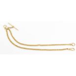 A 9ct gold double watch chain