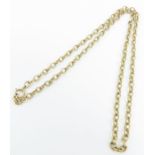 A 9ct gold oval belcher link chain,