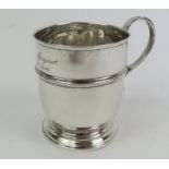 A silver christening mug, by William Suckling Ltd,