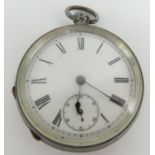 A continental open faced pocket watch, stamped ‘93