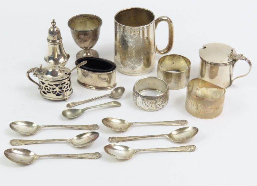 A collection of silver, comprising; an Edwardian s