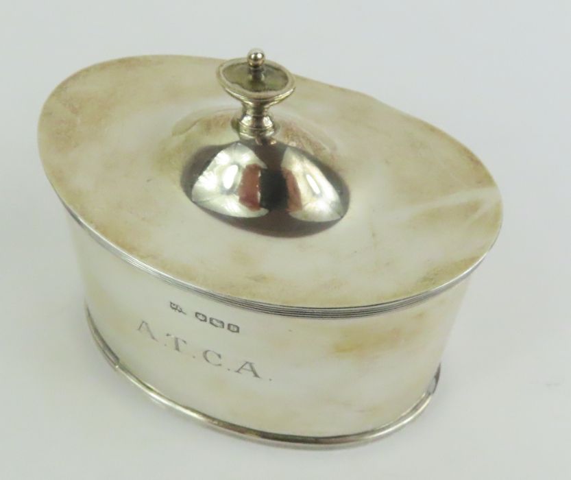 A silver tea caddy in the Georgian style, by Mappi - Image 2 of 5