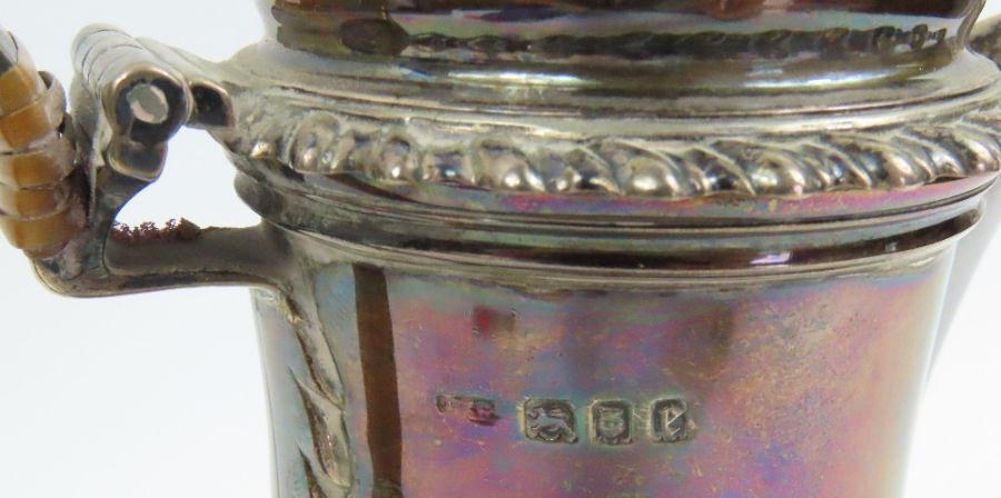 A silver Georgian style hot water jug, makers mark - Image 5 of 5