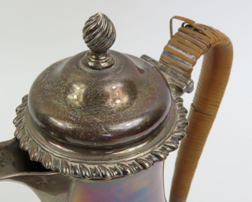 A silver Georgian style hot water jug, makers mark - Image 3 of 5