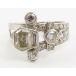 A 20th century diamond multi stone ring, finger si