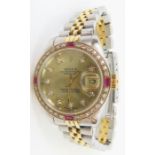 Rolex - a ladies bi coloured Oyster Perpetual Date