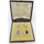 A pair of stunning sapphire and diamond drop earri