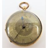 A continental pocket watch, the round gilt dial wi