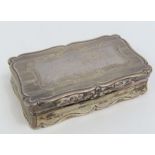 A Victorian silver snuff box, by Edward Smith, Bir