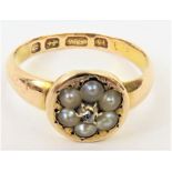 A mid to late Victorian 15ct gold split pearl