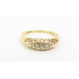 A late Victorian 18ct gold diamond ring,