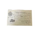 Bank of England white £5 note N65 047270 signed Be