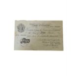 Bank of England white £5 note U14 083583 signed Be