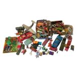 A quantity of diecast and tinplate toy vehicles,