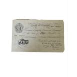 Bank of England white £5 note T27 087719 signed Be