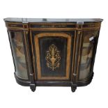 A Victorian ebonised credenza with gilt metal moun