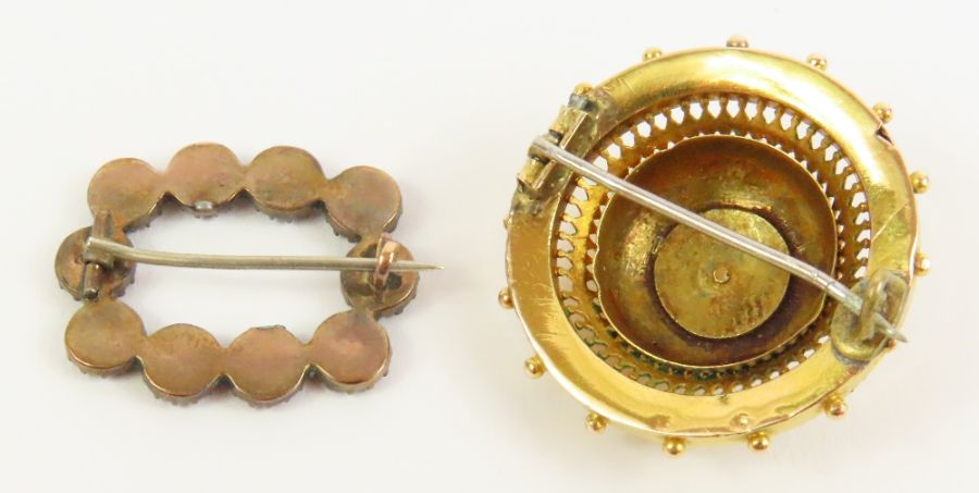 A foil back Georgian brooch, of typical form - Image 2 of 2