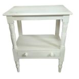 An Edwardian painted wood two tier washstand with
