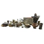 A quantity of assorted metalware to include large
