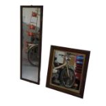 A rectangular rosewood framed wall mirror 62cm x