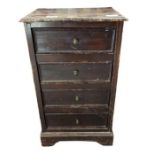A small Victorian painted wood cabinet of four dra
