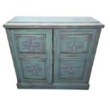 A Victorian pine cupboard with modern paint effect