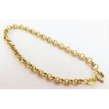 A 9ct gold belcher link bracelet, 17cm long, 2.7g