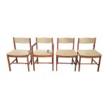 Archie Shine - a set of four teak and upholstered