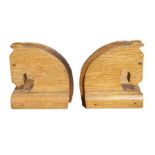 A pair of carved wood horses head book ends, 14.5c