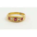 A late 19th or early 20th century ruby and diamond