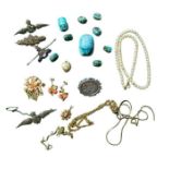 A collection of costume jewellery to include Three