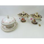 A pair of early 20th Century tureens with covers,