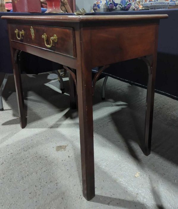 A George III rectangular mahogany side table fitte - Image 3 of 4