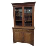 A Victorian red walnut bookcase the upper section