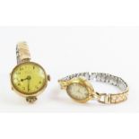 An 18ct gold Sorley wrist watch, the round dial wi