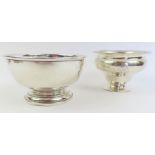 Two 20th century sterling silver bowls, each stand