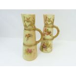 A Royal Worcester porcelain jug of tapering form,