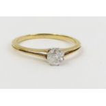 A single stone old cut diamond ring, finger size K