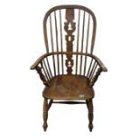 A 19th Century Windsor chair with pierced splat, c
