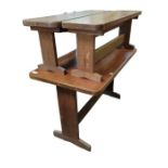 A pine refectory style kitchen table together with