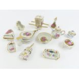 A collection of Limoges miniature porcelain items
