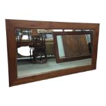 A large rectangular hardwood framed wall mirror, o