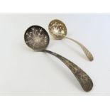 A George III sterling silver sifter ladle, along w